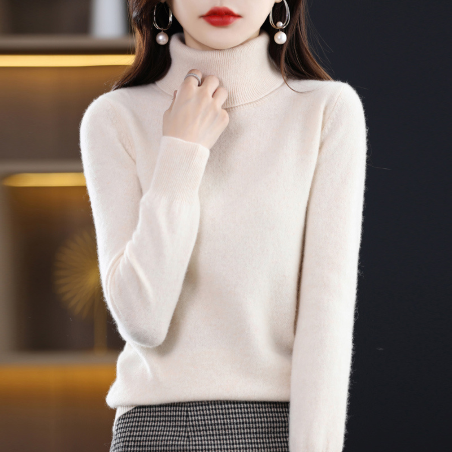July | Women's Cashmere Turtleneck Sweater, Luxury Winter Knit Pullover for Casual Wear