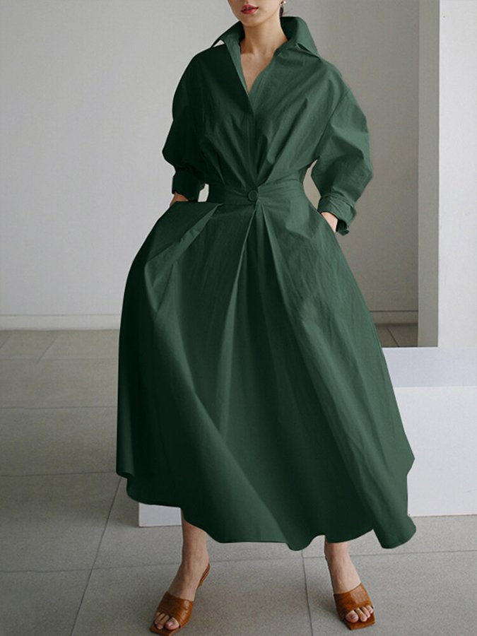 Sophia | Women’s Long Sleeve Maxi Shirt Dress | Effortless Elegance with Modern Shirt Styling