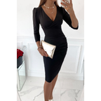Emilia | V-Neck Midi Dress | Elegant and Timeless
