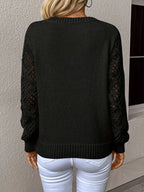 Hannah | Women's Lace Knit Sweater, Elegant Soft Pullover for Chic Casual Wear