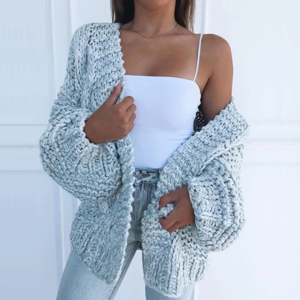 Romilly | Women's Chunky Knit Open Cardigan, Soft Oversized Layering Sweater for Casual wear