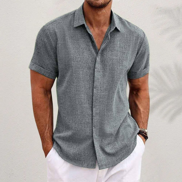 Mario | Men’s Short Sleeve Linen Shirt | Lightweight Summer Essential