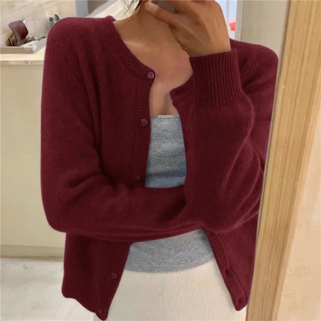 Ottilie | Women's Button Front Knit Cardigan, Soft Knit Button-Up Sweater – Casual Everyday