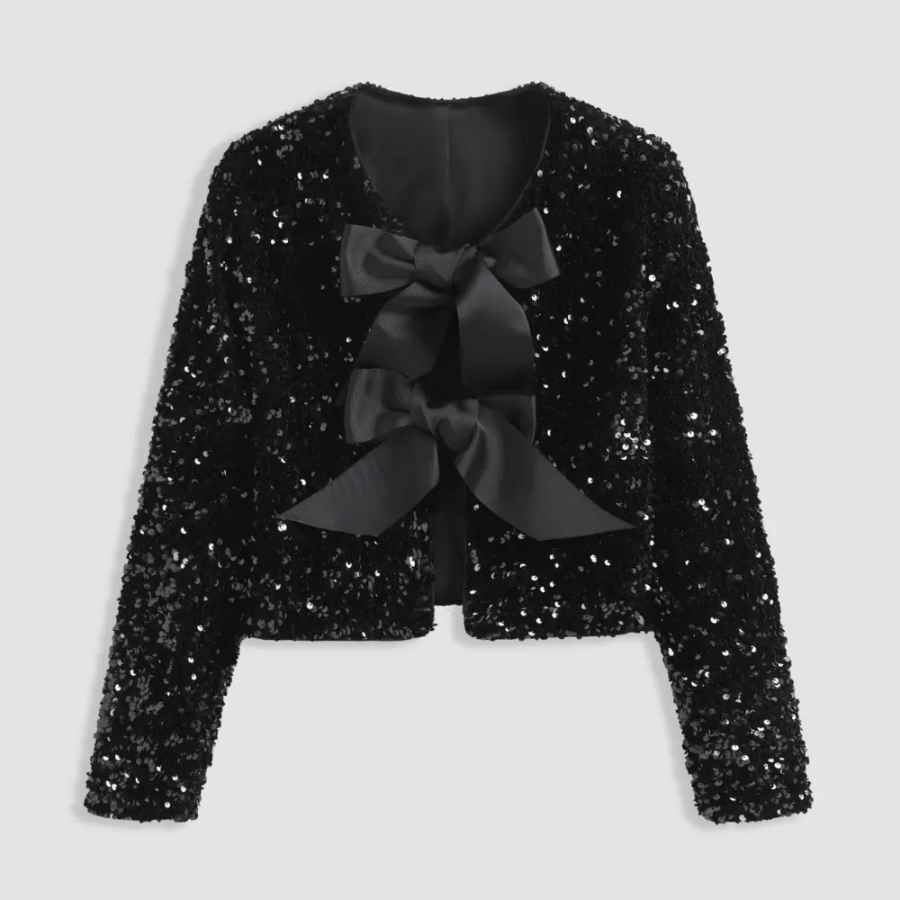 Cecilia | Sequin Bow Blazer | Sparkling Elegance for Every Occasion