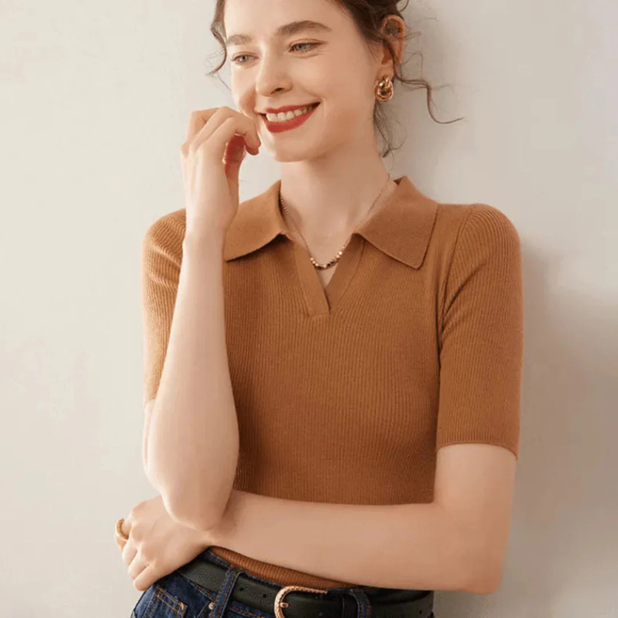 Anya | 100% Cashmere Polo Knit | Luxurious Comfort with Timeless Style