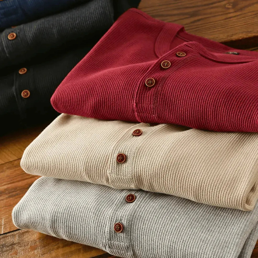 Miles | Men's Cotton Henley Shirt | Casual and Refined