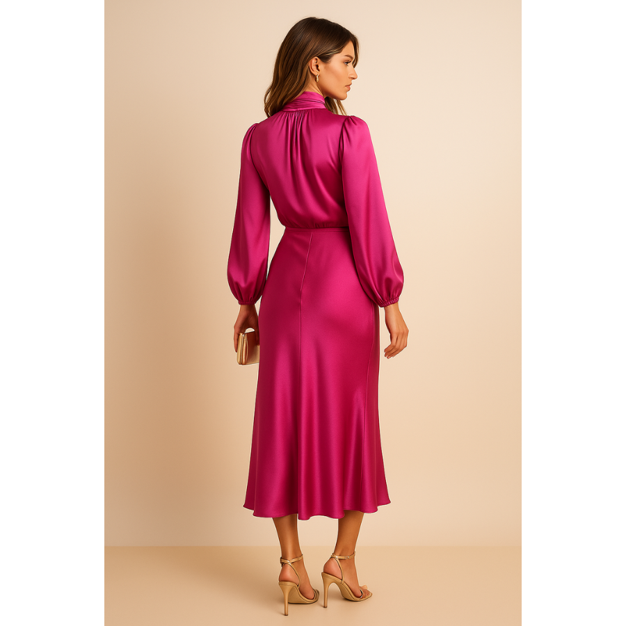 Alice | High Neck Midi Dress | Refined and Feminine