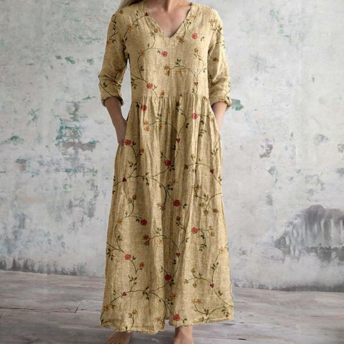 Haledd | Women’s Long Sleeve Floral Maxi Dress | Timeless Elegance with Romantic Floral Charm