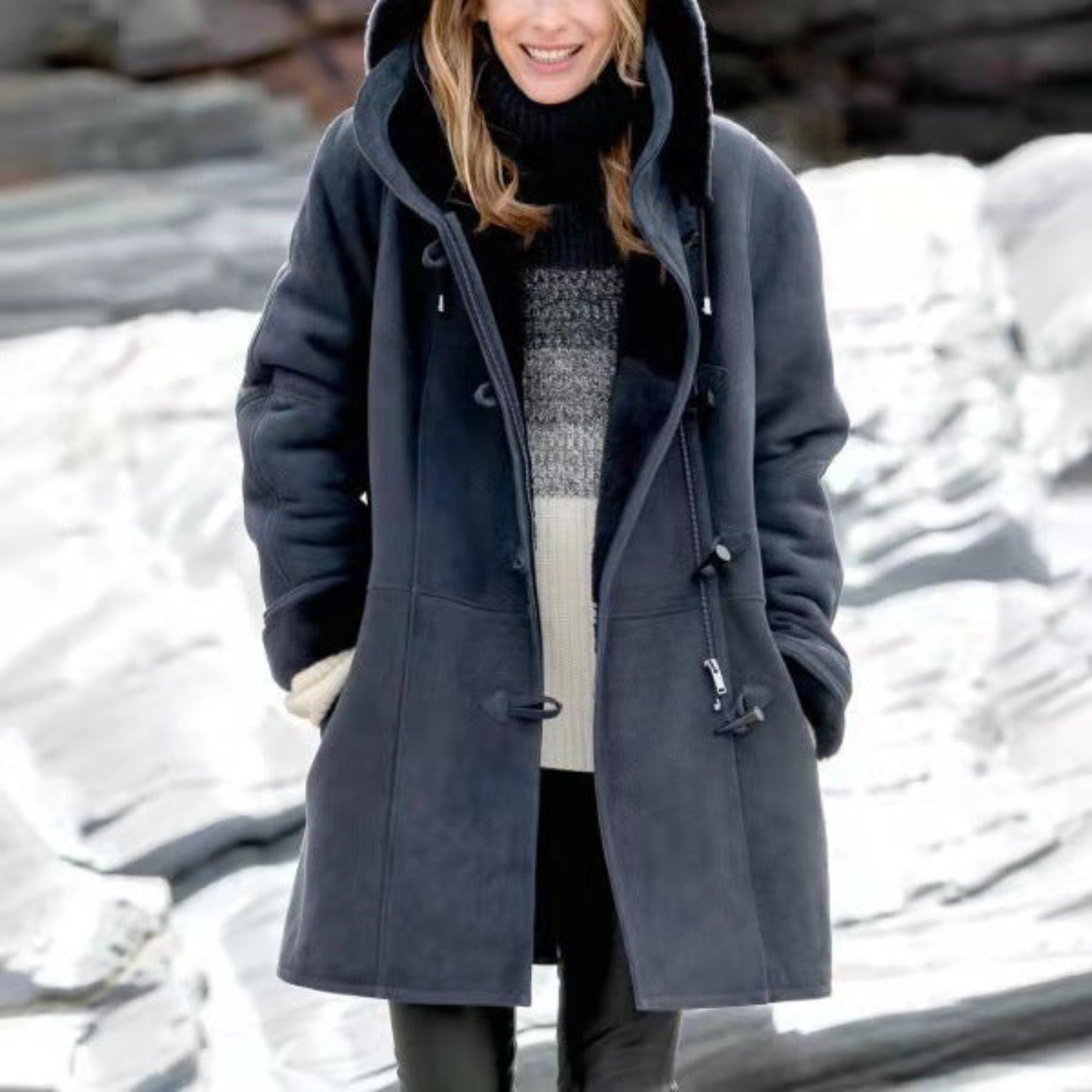 Chloe | Women's Duffle Coat, Classic Wool Blend Winter Coat for Casual and Office Wear
