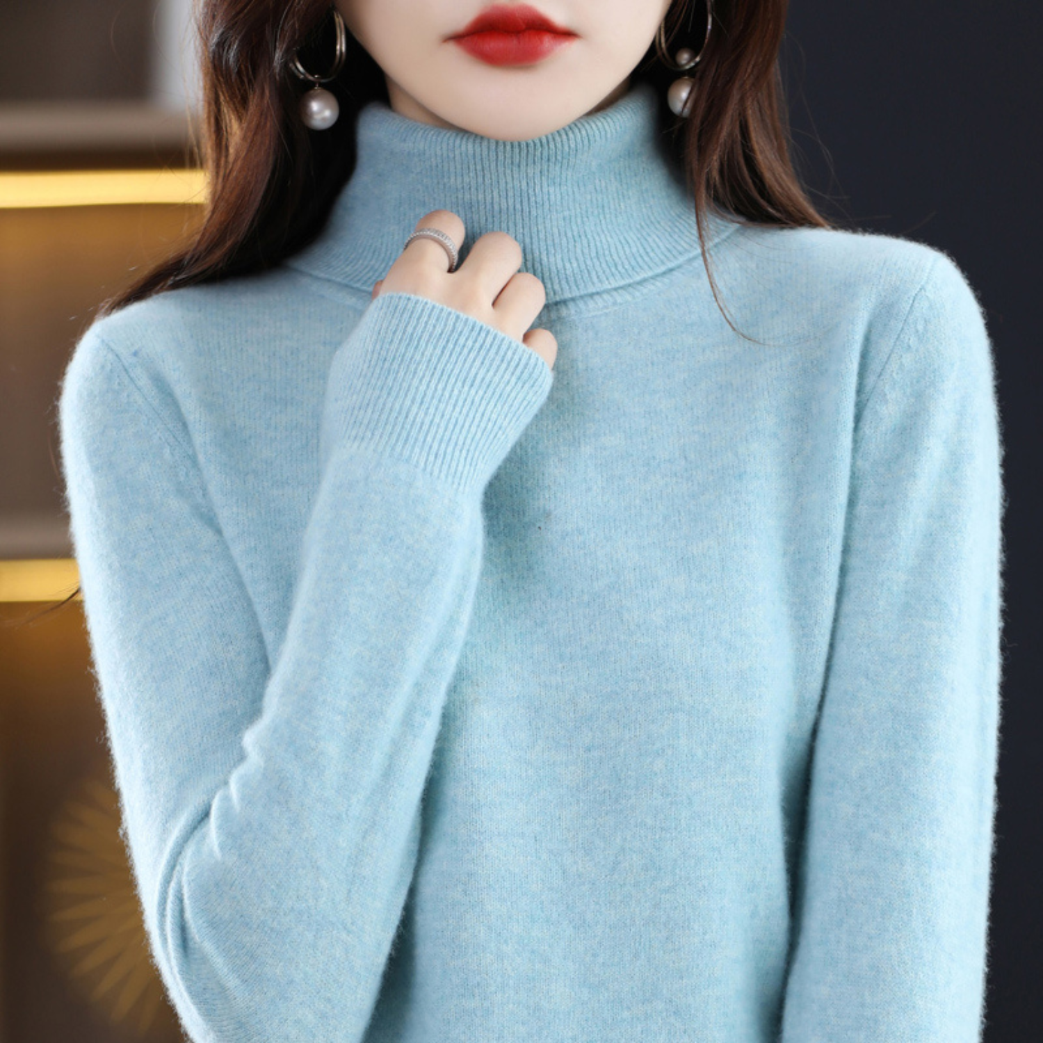 July | Women's Cashmere Turtleneck Sweater, Luxury Winter Knit Pullover for Casual Wear