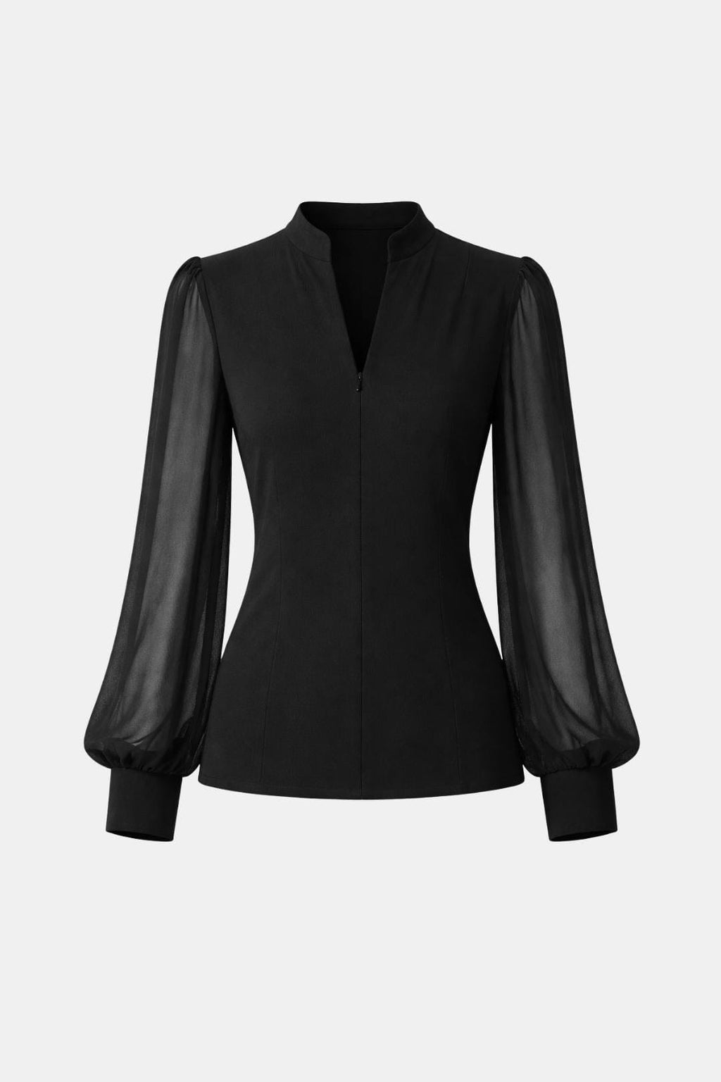 Jennifer | Zip Detail Chiffon Sleeve Blouse | Modern and Elegant
