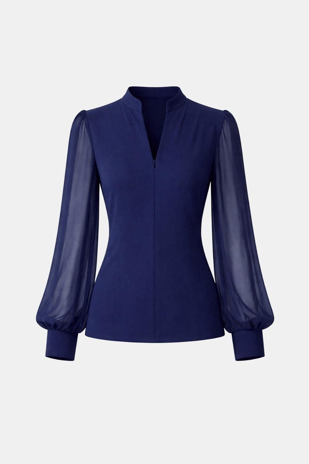 Jennifer | Zip Detail Chiffon Sleeve Blouse | Modern and Elegant