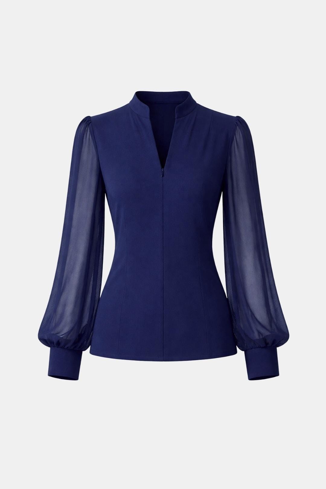 Jennifer | Zip Detail Chiffon Sleeve Blouse | Modern and Elegant