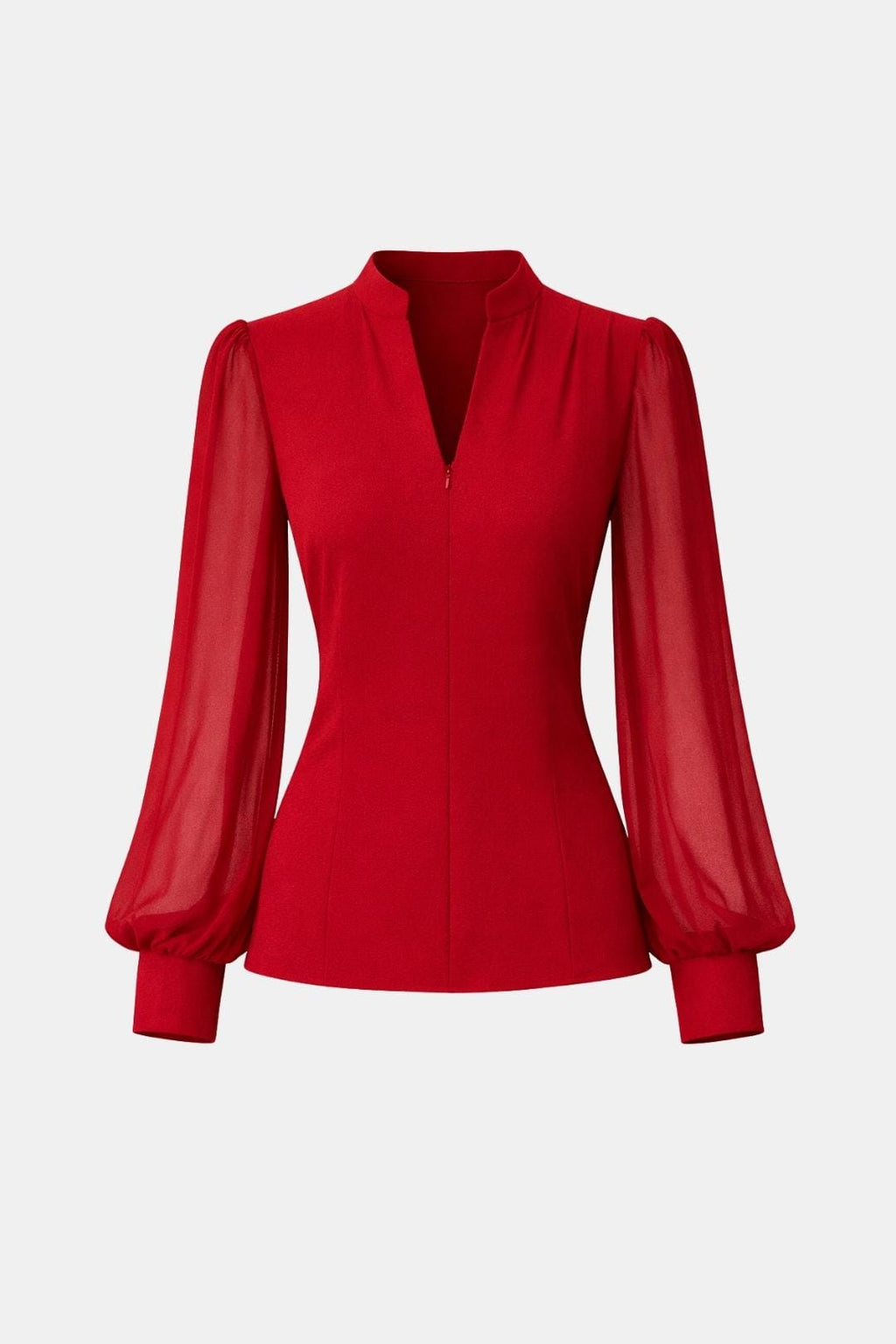 Jennifer | Zip Detail Chiffon Sleeve Blouse | Modern and Elegant