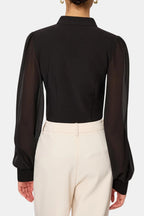 Jennifer | Zip Detail Chiffon Sleeve Blouse | Modern and Elegant