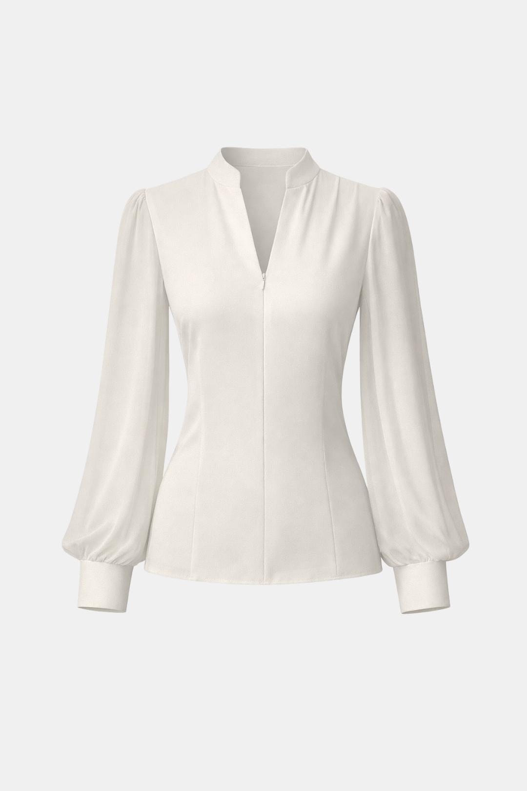 Jennifer | Zip Detail Chiffon Sleeve Blouse | Modern and Elegant