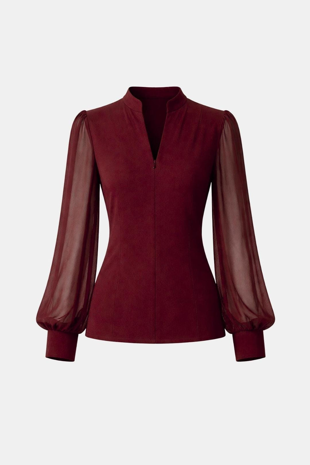 Jennifer | Zip Detail Chiffon Sleeve Blouse | Modern and Elegant