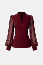 Jennifer | Zip Detail Chiffon Sleeve Blouse | Modern and Elegant