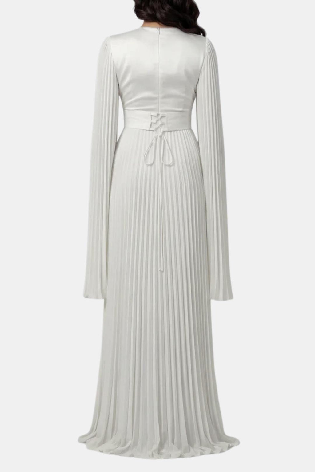 Emma | Pleated Satin Sleeve Gown | Luxurious and Timeless Elegance