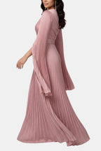 Emma | Pleated Satin Sleeve Gown | Luxurious and Timeless Elegance