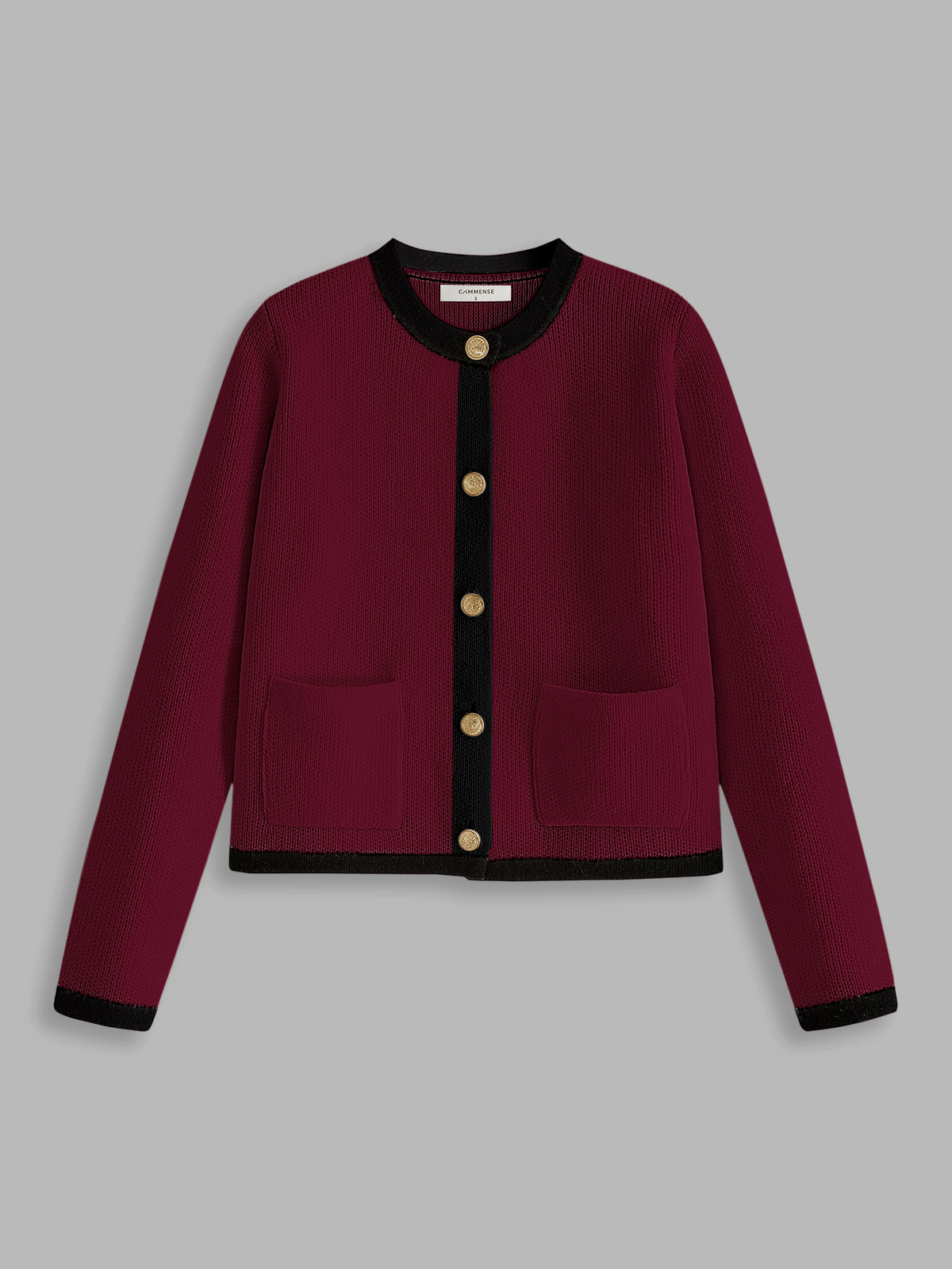 Ruby | Women's Knit Cardigan, Contrast Trim Wool Blend Winter Layer for Casual Wear
