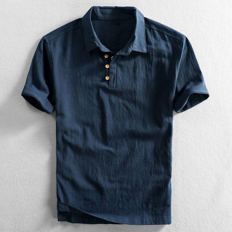 Freddie | Men’s Linen Short Sleeve Polo Shirt | Breathable and Effortless