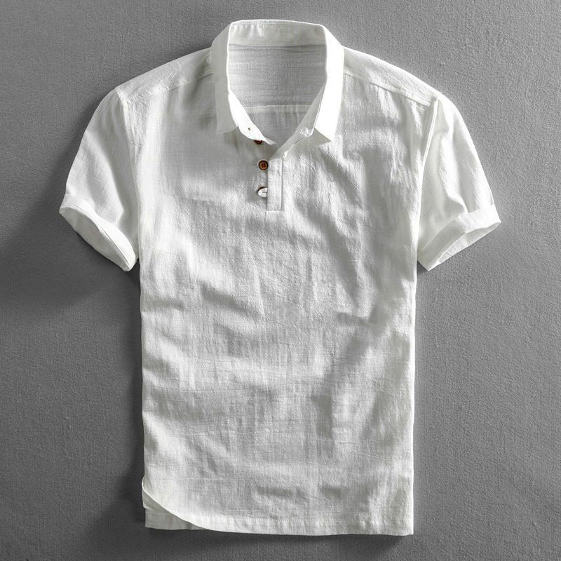 Freddie | Men’s Linen Short Sleeve Polo Shirt | Breathable and Effortless