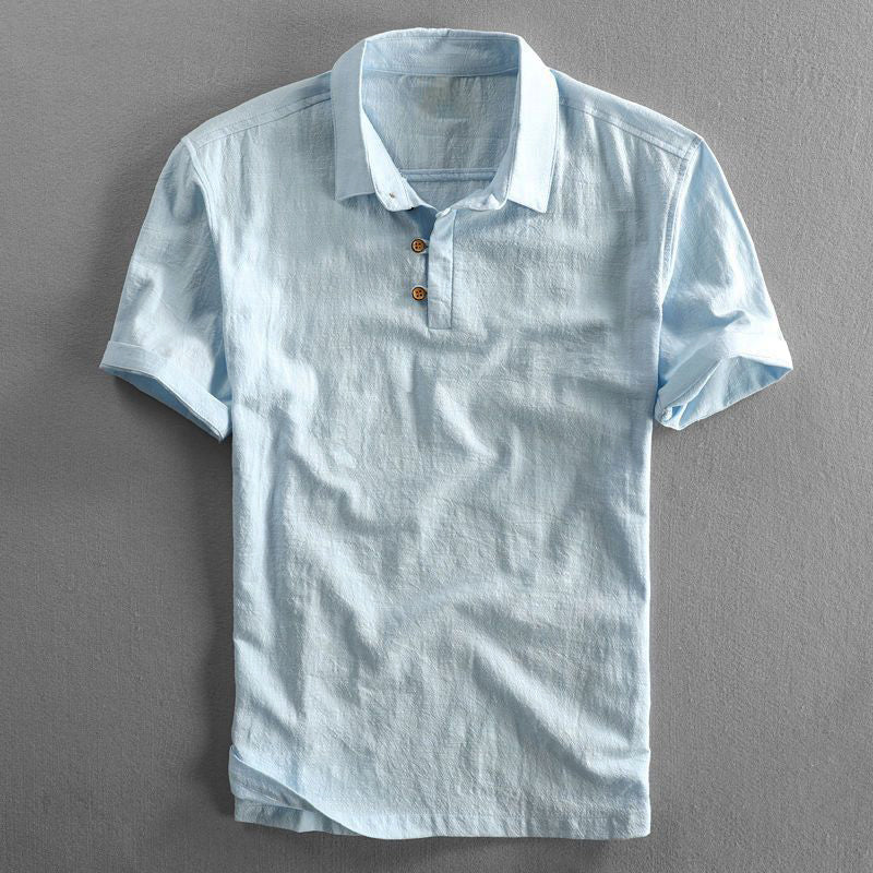 Freddie | Men’s Linen Short Sleeve Polo Shirt | Breathable and Effortless