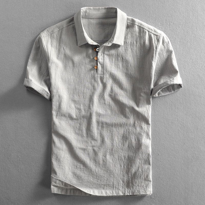 Freddie | Men’s Linen Short Sleeve Polo Shirt | Breathable and Effortless