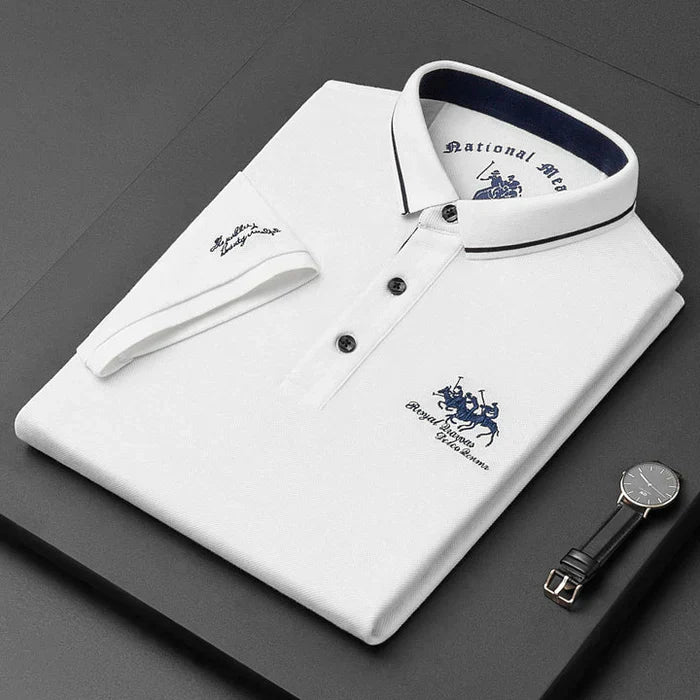 Benjamin | Men’s Embroidered Short Sleeve Polo Shirt | Classic and Refined