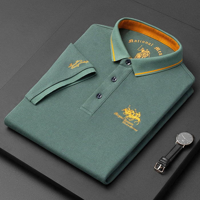 Benjamin | Men’s Embroidered Short Sleeve Polo Shirt | Classic and Refined