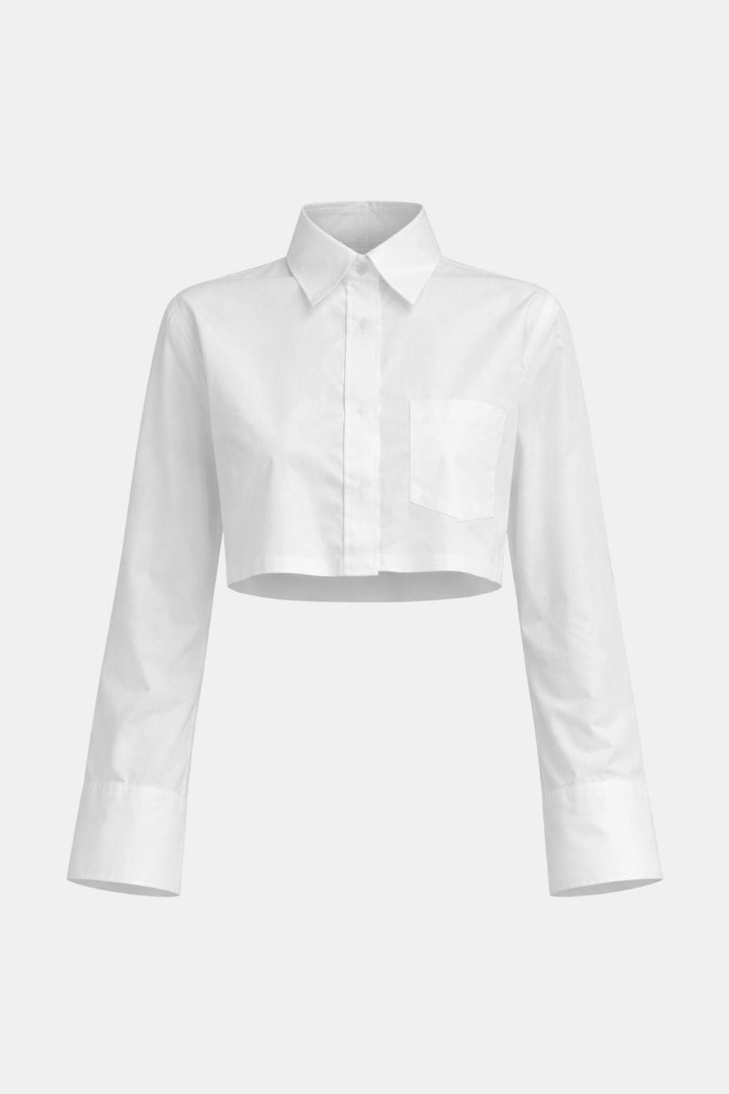 Mia | Women’s Asymmetrical Cotton Crop Shirt | Modern and Chic