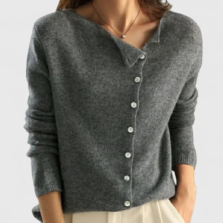 Jemma | Women's Button-Down Cardigan, Elegant Knit Wool Blend Layering Cardigan for Casual Wear