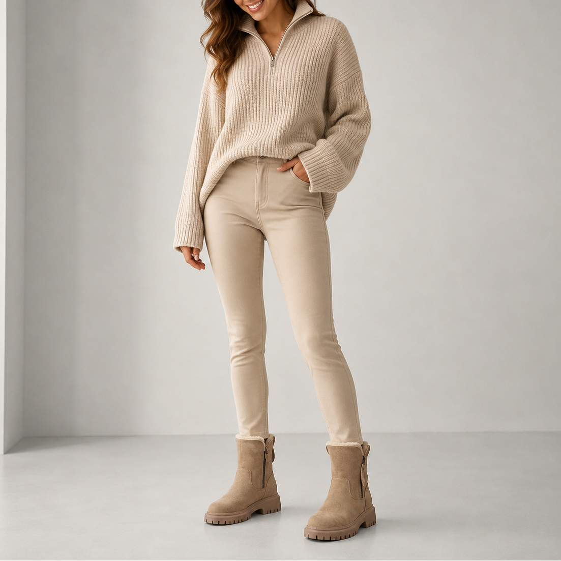 Women's Winter Ankle Boots | Faux Fur Lined Chunky Sole Boots