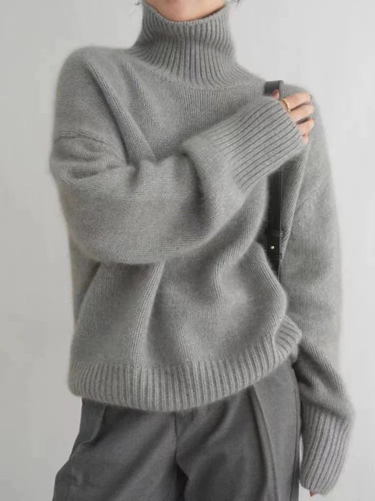 Barbara | Women's Cashmere Turtleneck Sweater, Soft Luxury Winter Knit Pullover for Casual Wear
