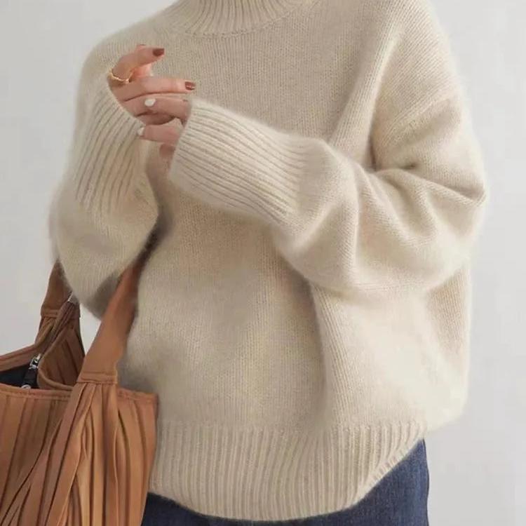 Adriana | Women's Oversized Turtleneck Sweater, Soft Cashmere Winter Pullover
