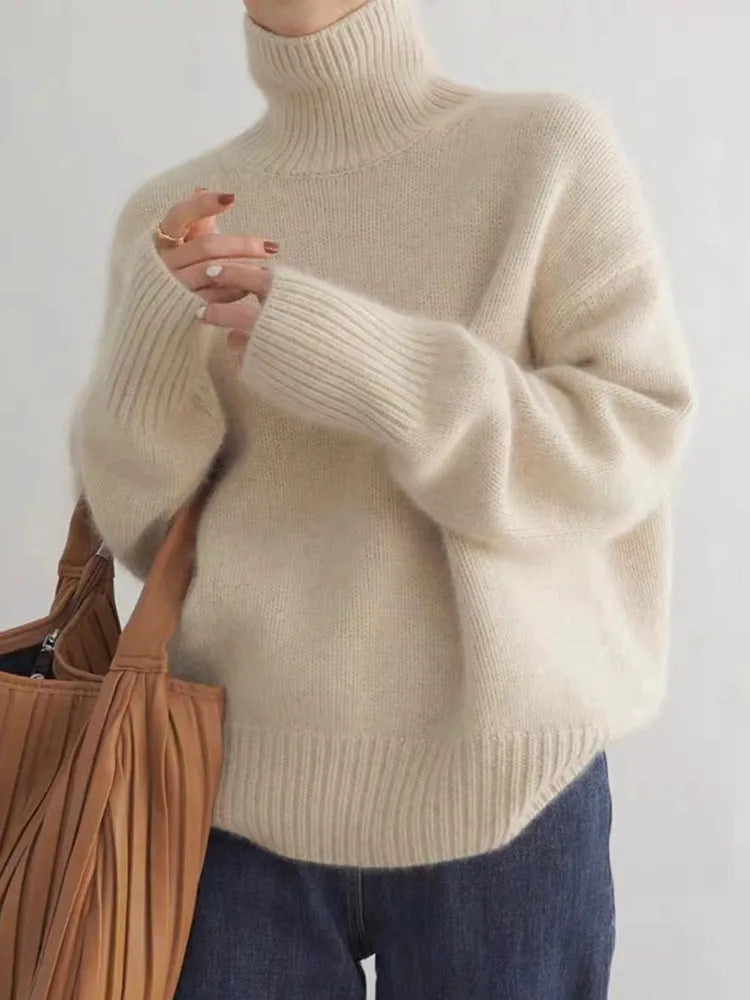 Barbara | Women's Cashmere Turtleneck Sweater, Soft Luxury Winter Knit Pullover for Casual Wear