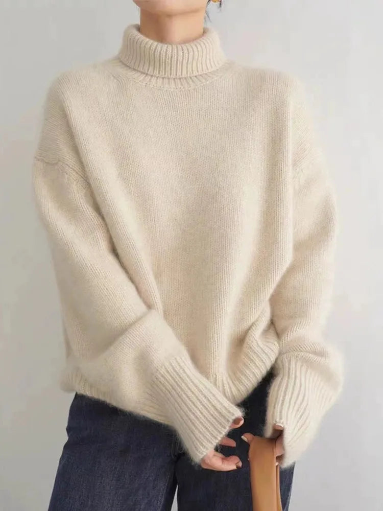 Barbara | Women's Cashmere Turtleneck Sweater, Soft Luxury Winter Knit Pullover for Casual Wear