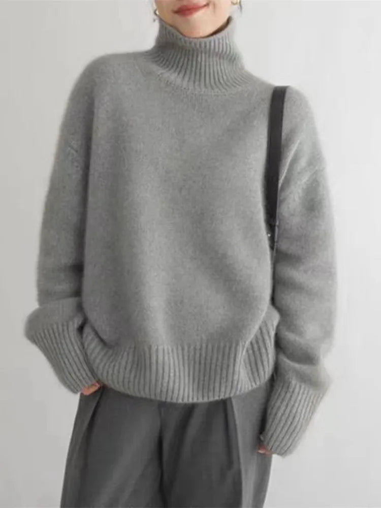 Barbara | Women's Cashmere Turtleneck Sweater, Soft Luxury Winter Knit Pullover for Casual Wear