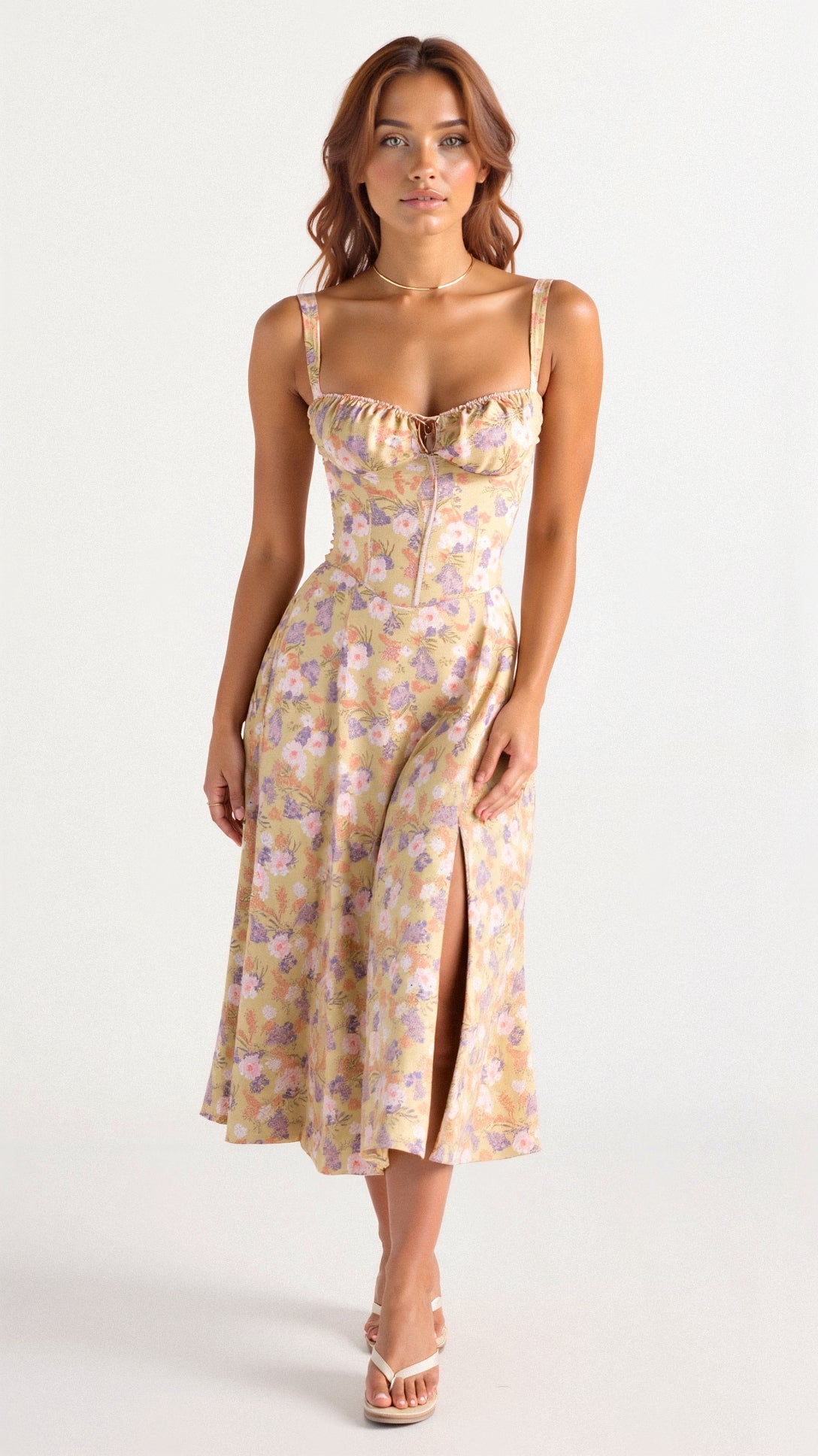 Carys | Women’s Floral Midi Dress | Elegant Everyday Romance