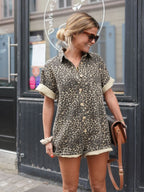 Adele | Women’s Leopard Romper Jumpsuit | Stylish Leopard Print Playsuit
