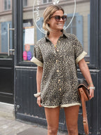 Adele | Women’s Leopard Romper Jumpsuit | Stylish Leopard Print Playsuit