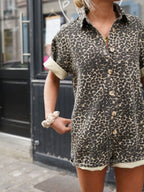 Adele | Women’s Leopard Romper Jumpsuit | Stylish Leopard Print Playsuit