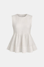 Patricia | Pleated Peplum Sleeveless Blouse | Feminine and Flattering