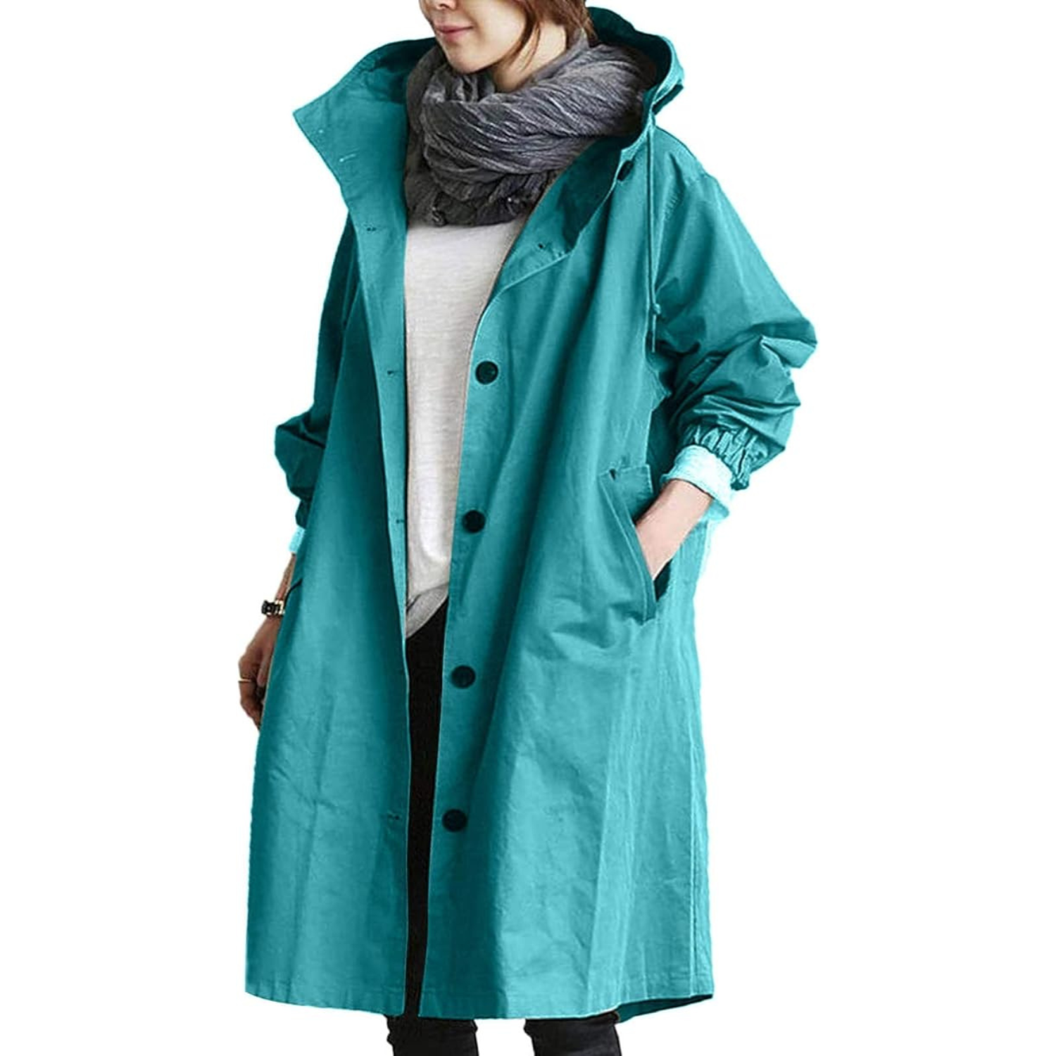 Daisy | Women's Waterproof Trench Coat, Windproof Long Rain Coat for Casual and Office Wear