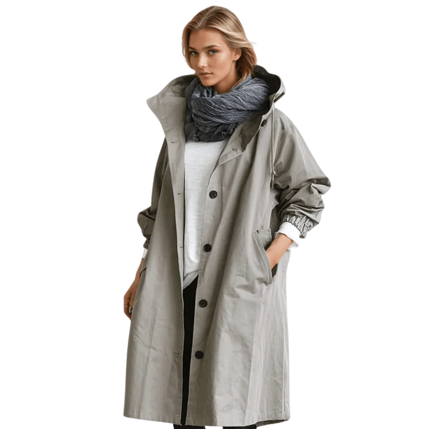 Daisy | Women's Waterproof Trench Coat, Windproof Long Rain Coat for Casual and Office Wear