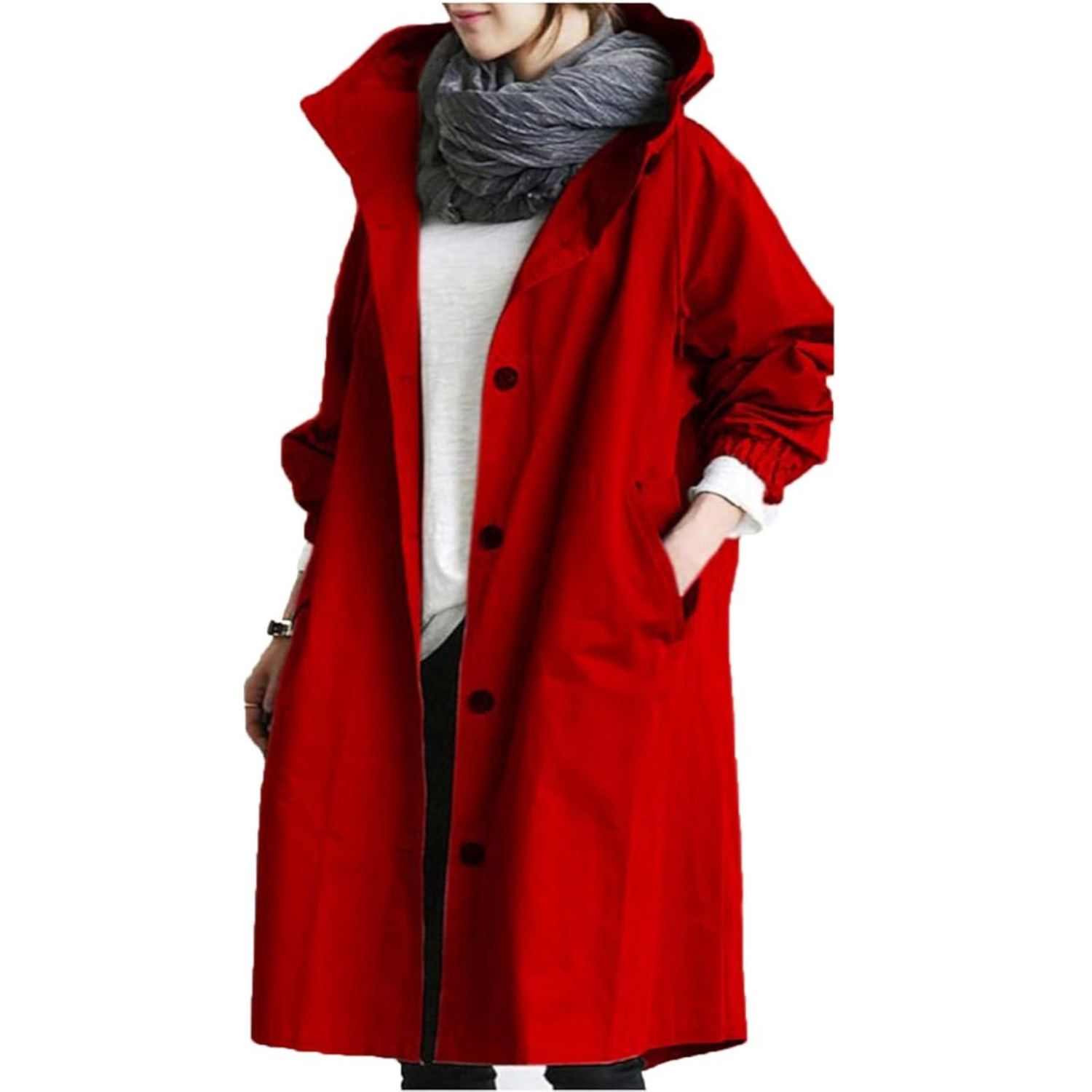 Daisy | Women's Waterproof Trench Coat, Windproof Long Rain Coat for Casual and Office Wear
