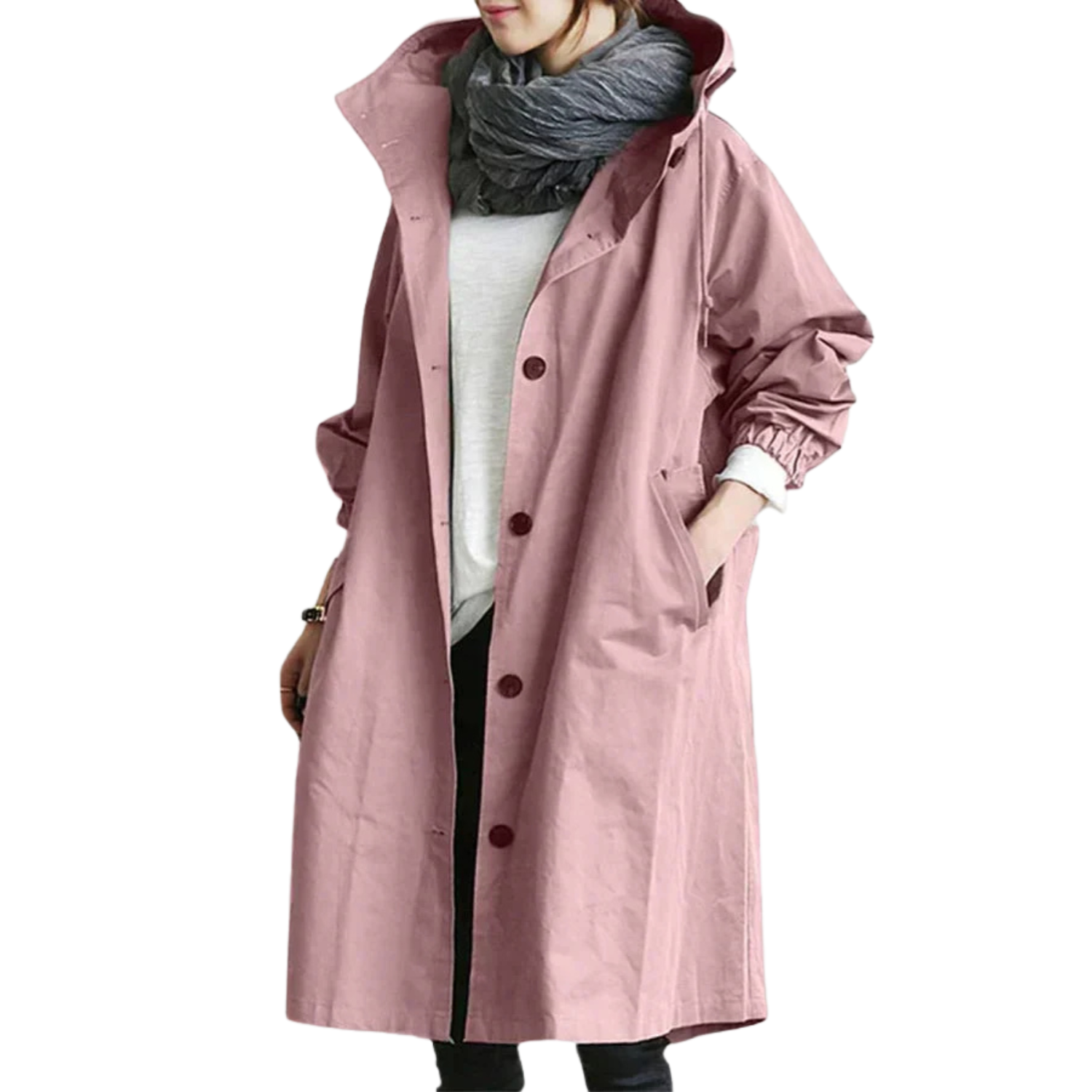 Daisy | Women's Waterproof Trench Coat, Windproof Long Rain Coat for Casual and Office Wear