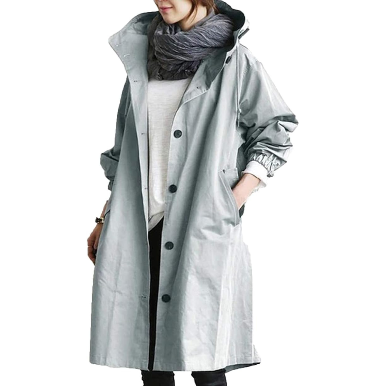 Daisy | Women's Waterproof Trench Coat, Windproof Long Rain Coat for Casual and Office Wear