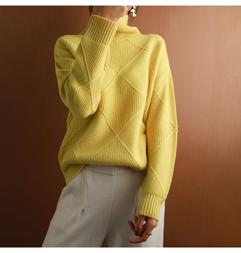 Aurelia | Women's Turtleneck Cashmere Sweater, Luxury Soft Knit Winter Pullover